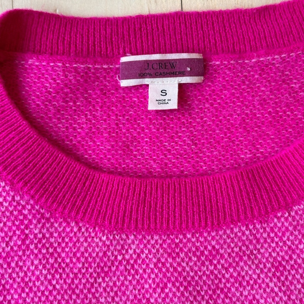 J. Crew Limited Edition Cashmere Crewneck Sweater w/ Bird’s Eye Stitch Small - Picture 6 of 16